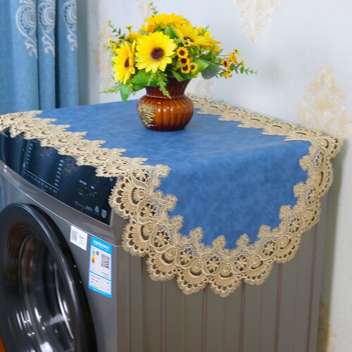 European style waterproof and oil-proof cover cloth drum washing machine cover fabric light luxury lace edge air conditioner refrigerator dust cover