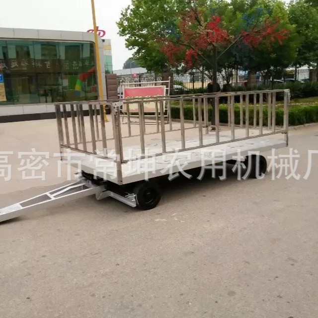 厂家供应    3吨不锈钢底盘，不锈钢围栏拖车    量大从优