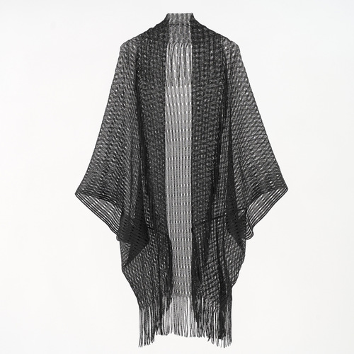 Miss He shawl gold and silver filigree slit shawl vacation bikini cover-up sun protection clothing new pattern