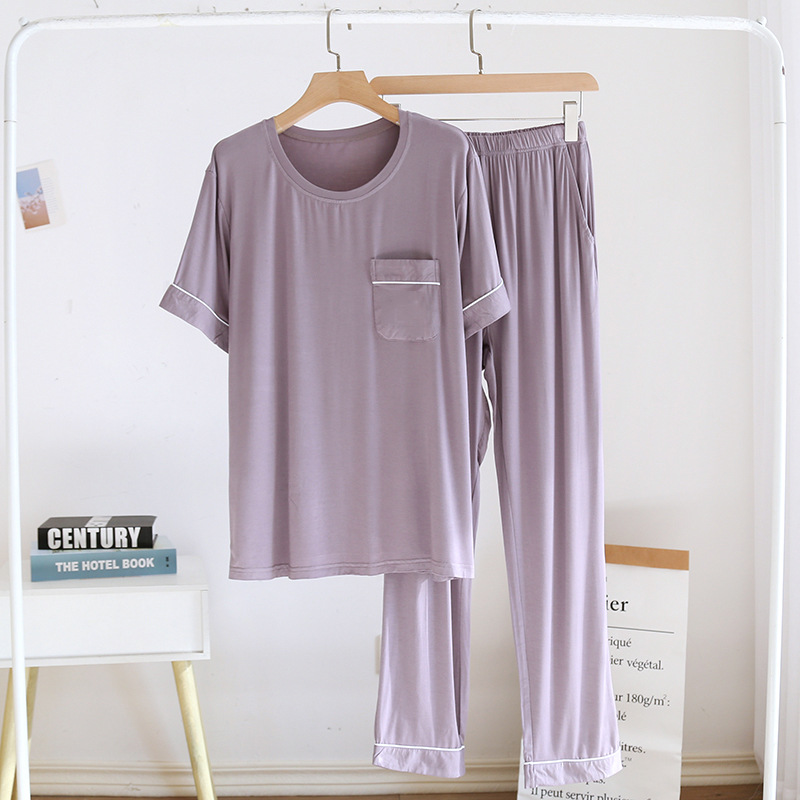 남성 모달 짧고 긴 세트-라이트 퍼플