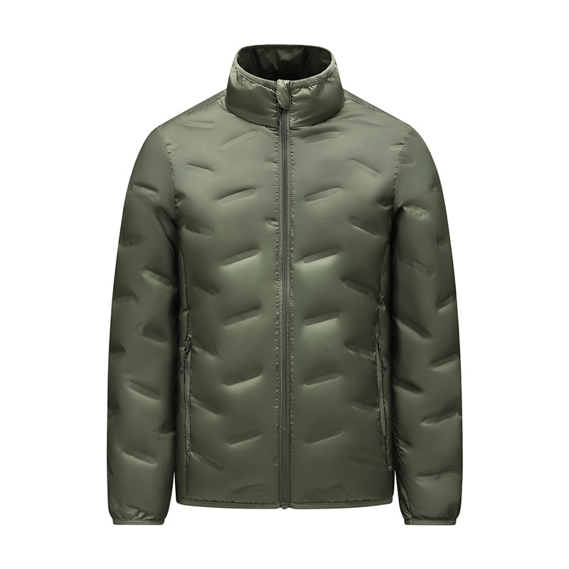 Transfronterizo ultraligero chaqueta de plumón de costilla hombre corto otoño / invierno 2025 nuevo abrigo de plumón de cuello caliente comercio exterior