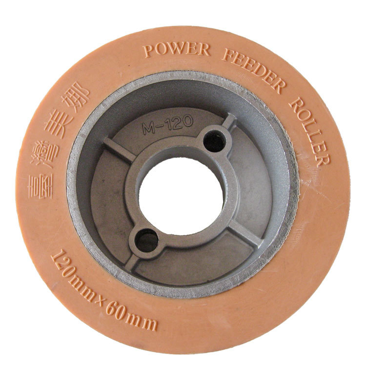 台湾美娜四轮送材机胶轮120*60MX48送料器配件