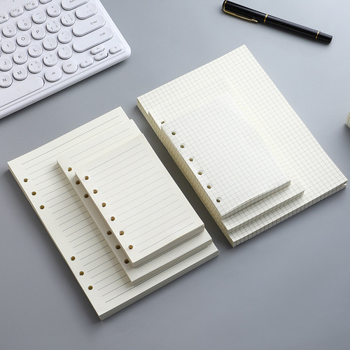 6-hole punched notebook wholesale 100g blank grid lined A5 cowhide paper replacement core for journal planner notebooks core manufacturer
