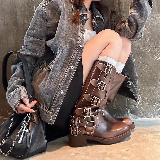 Martens, Ding Boots, leather denim high boots platform, genuine leather
