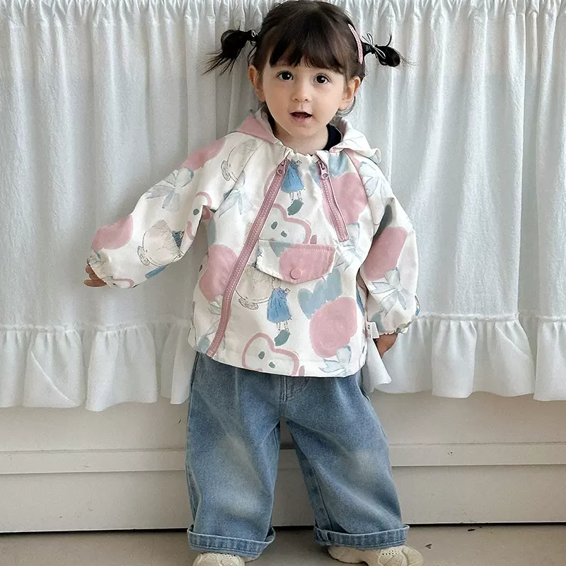 婴儿衣服冲锋衣外套秋装女宝宝新款洋气春秋季一岁婴幼儿秋款风衣