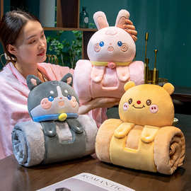 动物立体卷毯新品卡通可爱小猫立体卷毯法兰绒毛毯空调毯儿童午睡