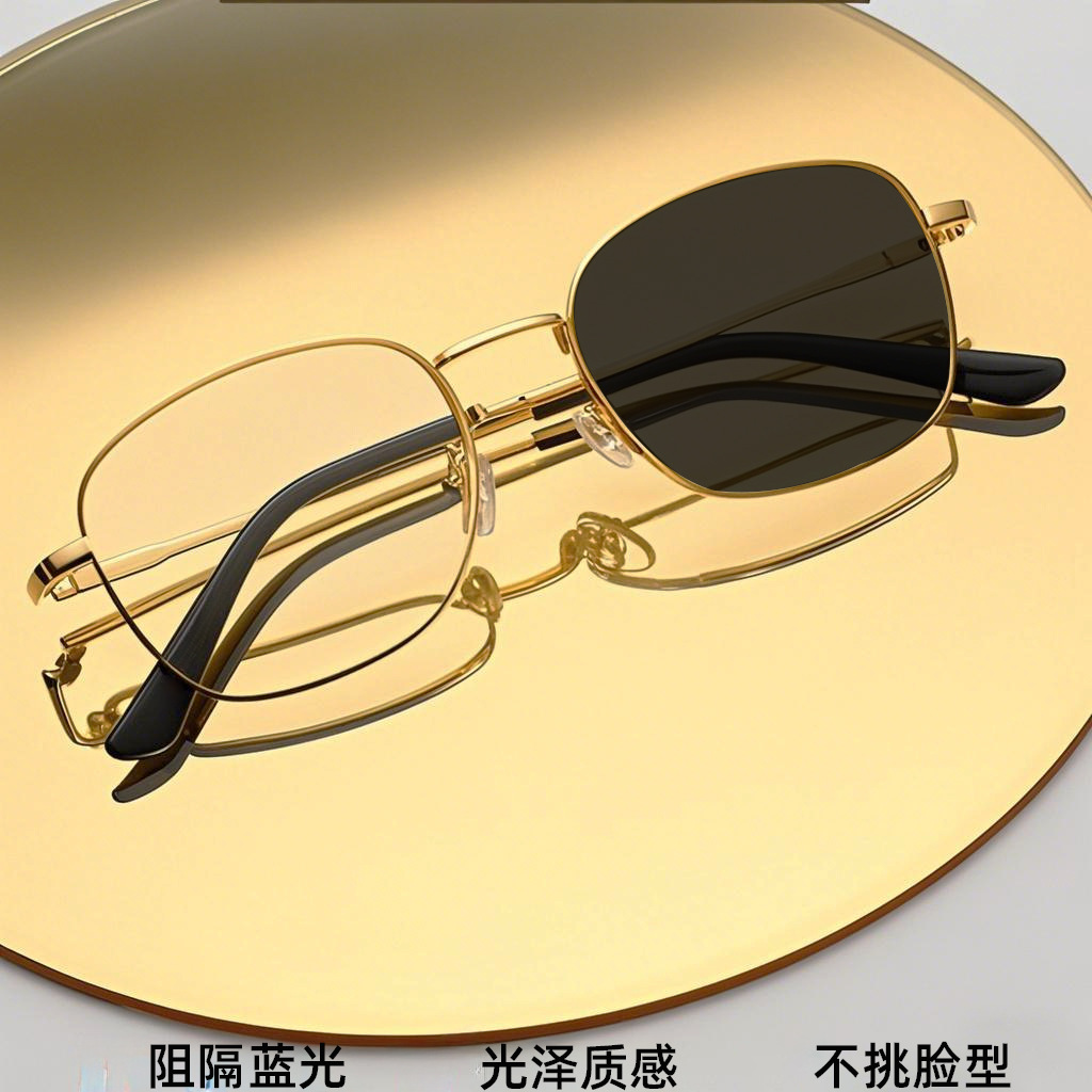 6639感光变色眼镜框新款金属男防蓝光平光镜眼镜架女变色眼镜批发