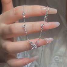 s925纯银镂空蝴蝶项链女轻奢甜美气质新款配饰小众设计网红锁骨链