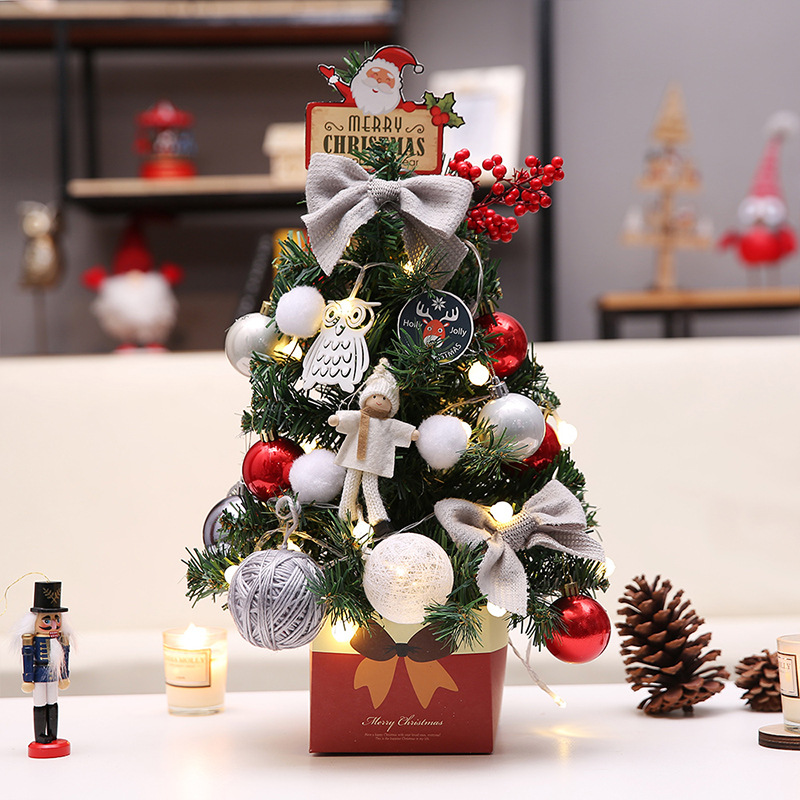 Qingqin decoraciones de Navidad 45cm/60cm escritorio árbol de Navidad coreano lujo cifrado árbol de Navidad Amazon