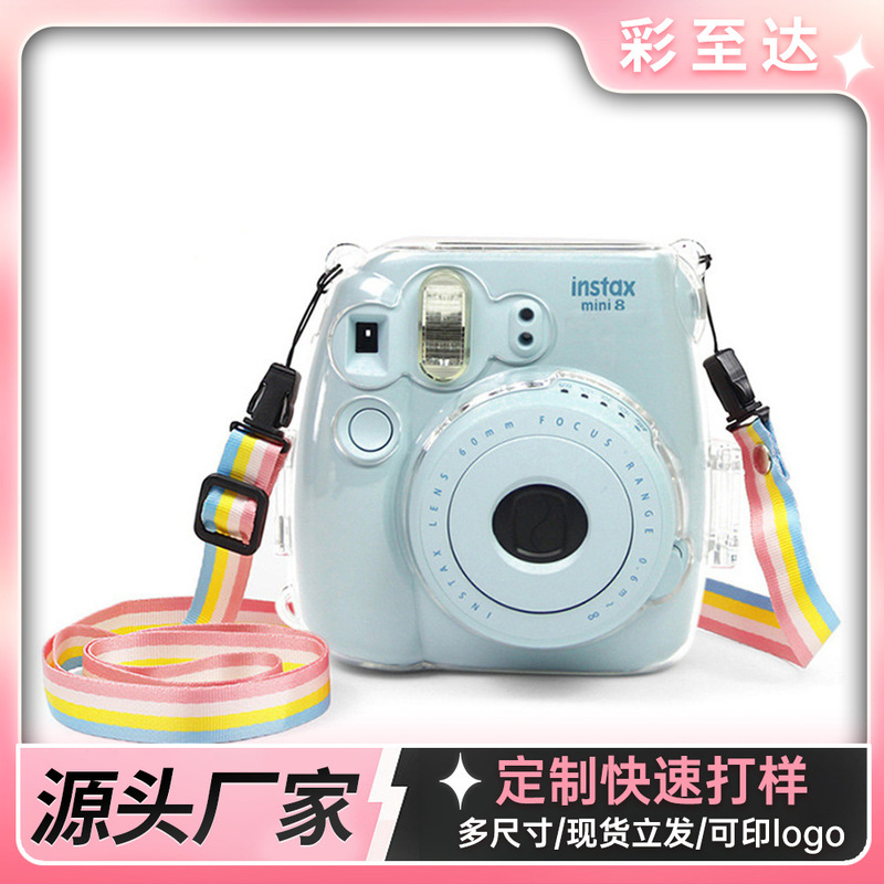 Special Transparent Crystal Case for Polaroid Instax Mini8/9, Anti-Collision Pc Crystal Case Protective Cover with Rope