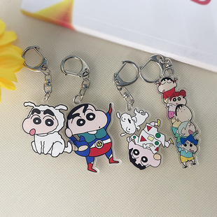 Acrylic Double-Sided Keychain Backpack Girl Hanging Ornaments Students Children Sharing Gift Cartoon Animation Key Ring