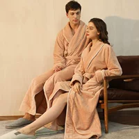 2024 новая зимняя пара фланелевая халат внешней торговли плюс большой размер европейский и американский халат зимняя трансграничная амазонка