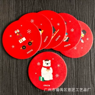 工厂生产吸水纸杯垫印刷logo广告图案 圆形方形纸质杯垫厂家定 制