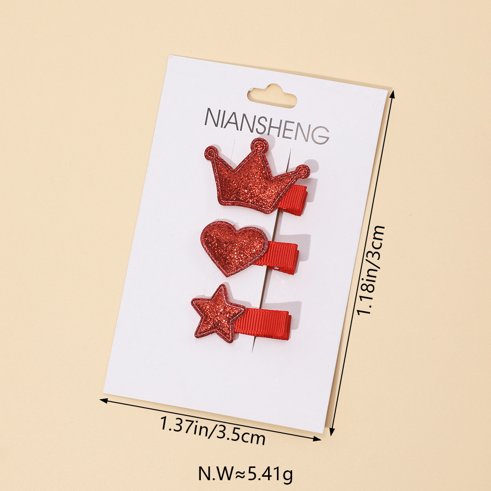 Cross-border new children's hair accessories European and American Baby cute little star hairpin girls' side clip three-piece set Wholesale_voghion.com