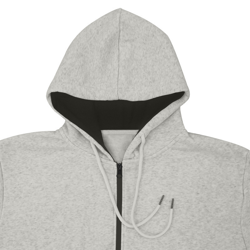 Cross-border E-commerce Autumn Winter Season Solid Color Hooded Fleece Warm Men's Long Sleeve Sweatshirt_voghion.com