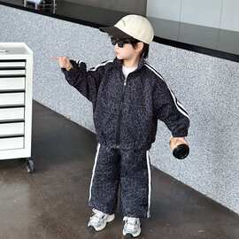 男童秋季套装2026新款帅气时髦3岁4宝宝炸街衣服儿童春秋两件套潮