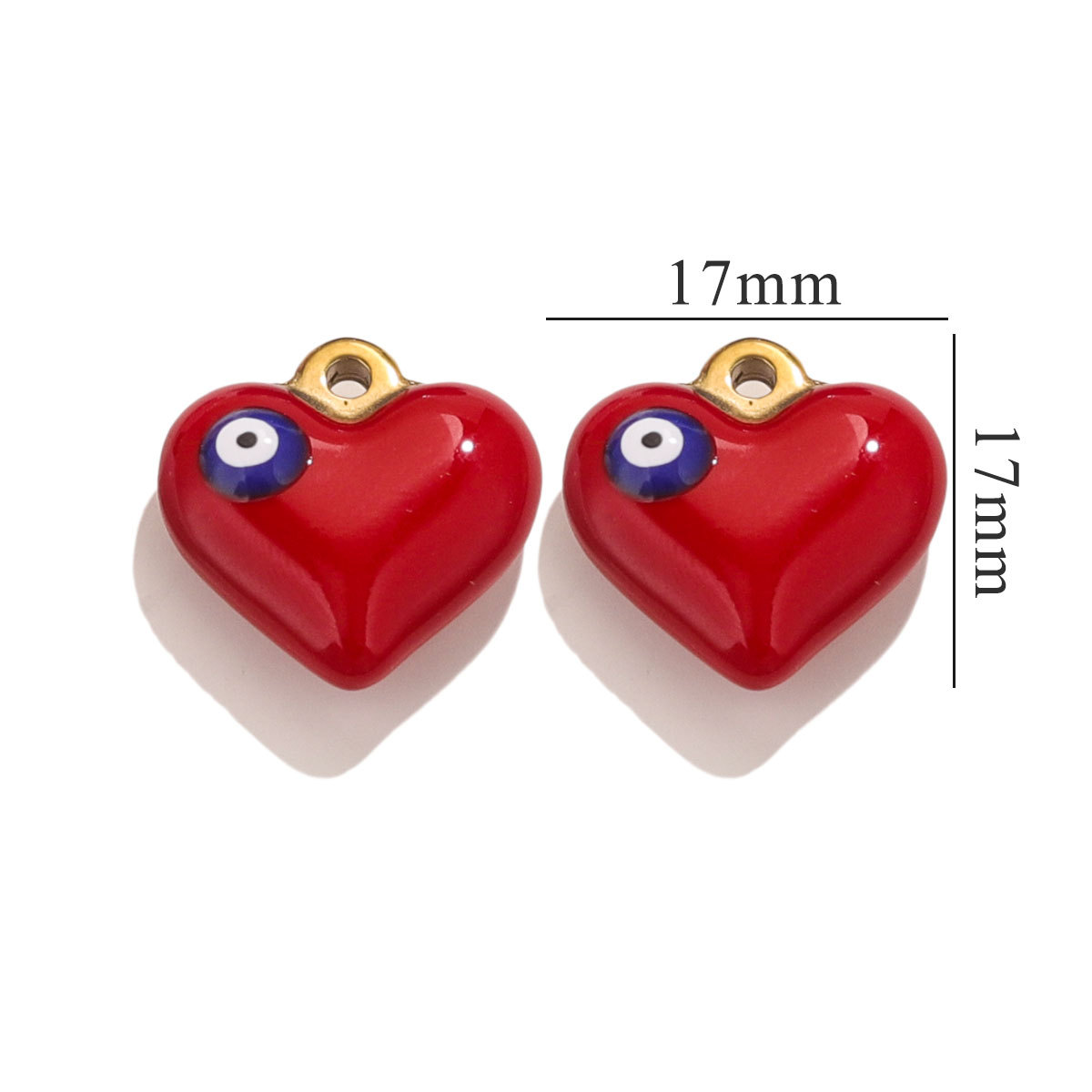 Heart Shape Pattern 5 PCS/Package 304 Stainless Steel PVD Coated Real Gold Plated Heart Shape Pendant DIY Jewelry Accessories