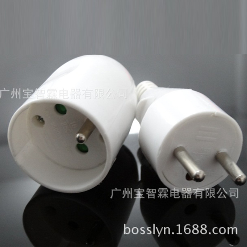 供应法国电源母座 欧规电源母插座 法式三芯电源插头插座带地线