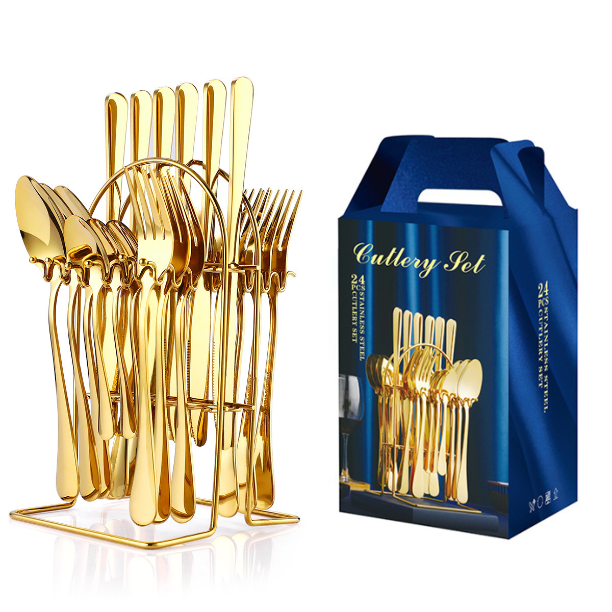 Caja de regalo transfronteriza 1010 vajilla de comida occidental Cuchillo, tenedor, cuchara, tenedor, vajilla de acero inoxidable, bistec, tenedor, tenedor, tenedor, cuchillo