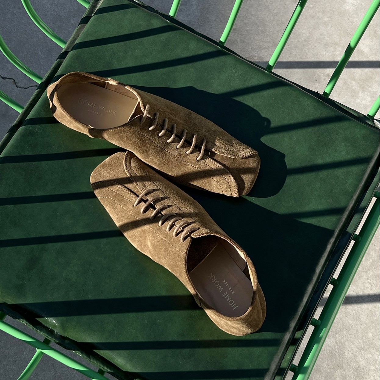 MIUXI Original Designer hand gefertigtes Rindsleder Wildleder Retro quadratischen Kopf zwei tragen Schnürschuhe Maillard Brown