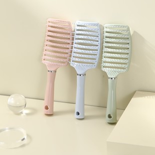 Sakura Powder Fluffy Spareribs Big Bend Comb Women's Air Bag Massage Comb Curly Hair Comb Massage Comb for Girls