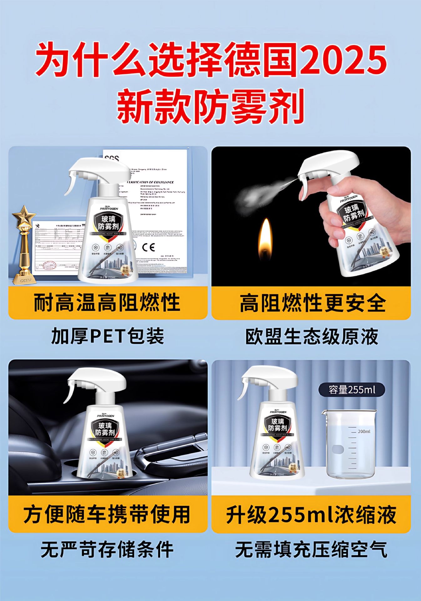 Anti-Fog Spray for Car Windshield Window