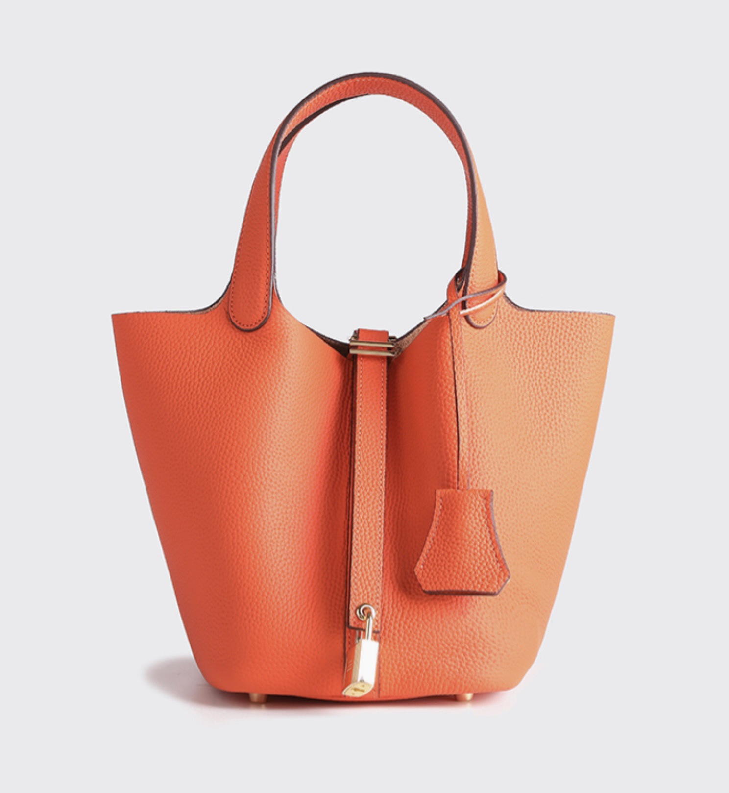 Women's Tote Bag New Version Top Grain Cowhide Lychee Grain Bucket Bag High Quality Genuine Leather Handbag Wholesale - Thumbnail 7