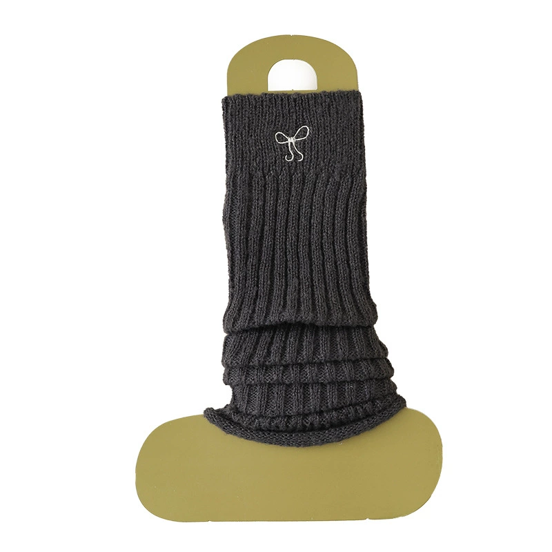 Demi-season gaiters, set, warm knee socks, with embroidery, fitted