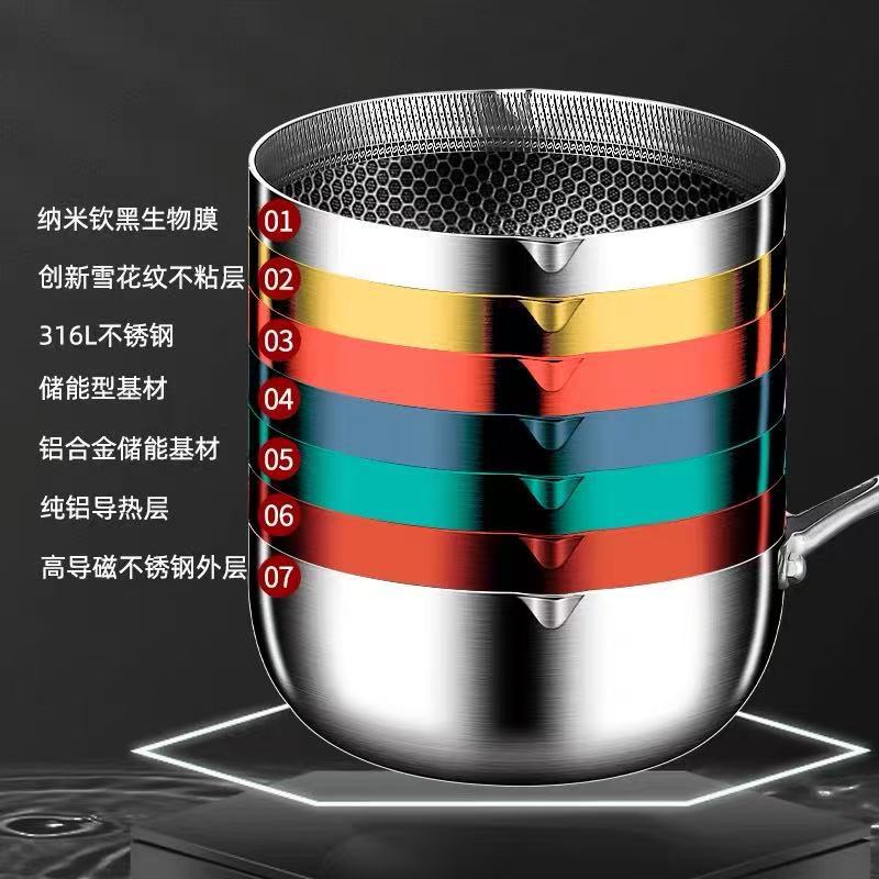 316 olla de leche de acero inoxidable pan antiadherente para alimentos suplementarios pan pequeño multifuncional casero pequeño pan de fideos de espuma