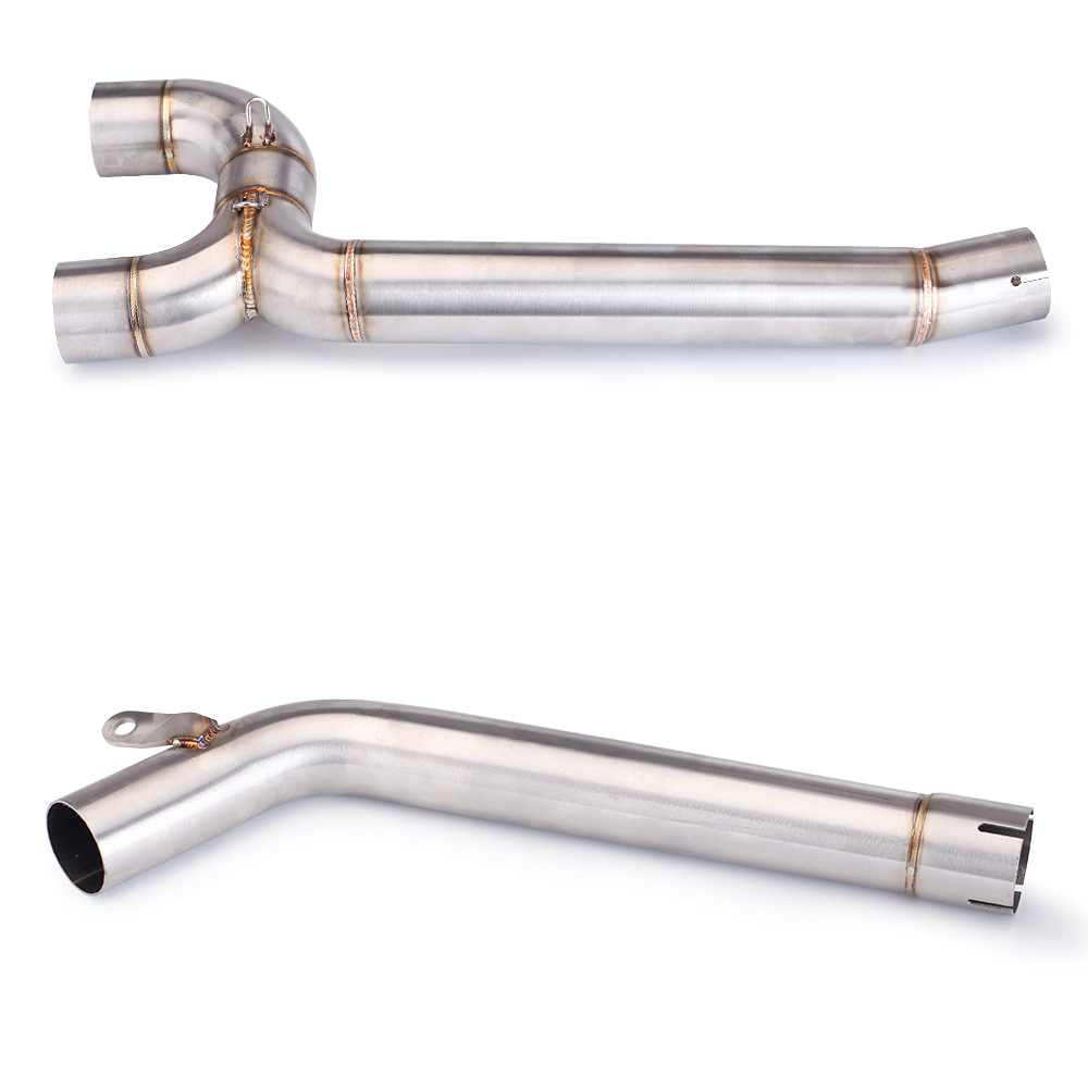 Suitable for Yamaha Modified Fz6N S Exhaust Pipe Without Drum and Back Pressure Package, Middle Section Exhaust Pipe, 04-09 Year Fz6 Package