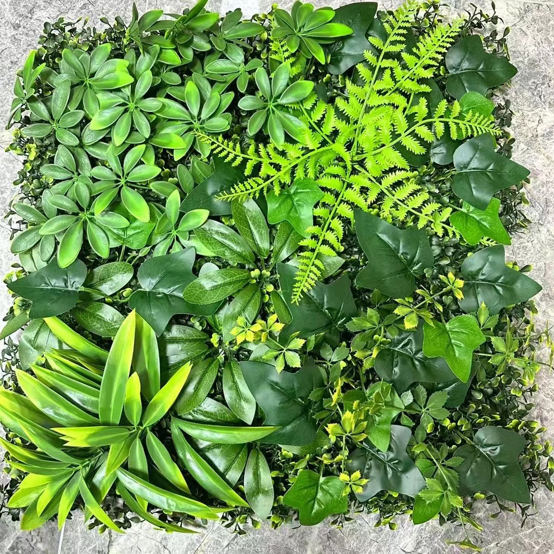 Pared de planta de simulación, sala de estar, pared de decoración, planta verde persa, pared de helecho de simulación, decoración de interiores de boda