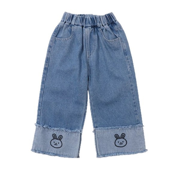 Nuevos jeans de chicas primavera y otoño de piernas anchas pantalones de primavera para niños pantalones rectos de chicas pantalones chinos image 5