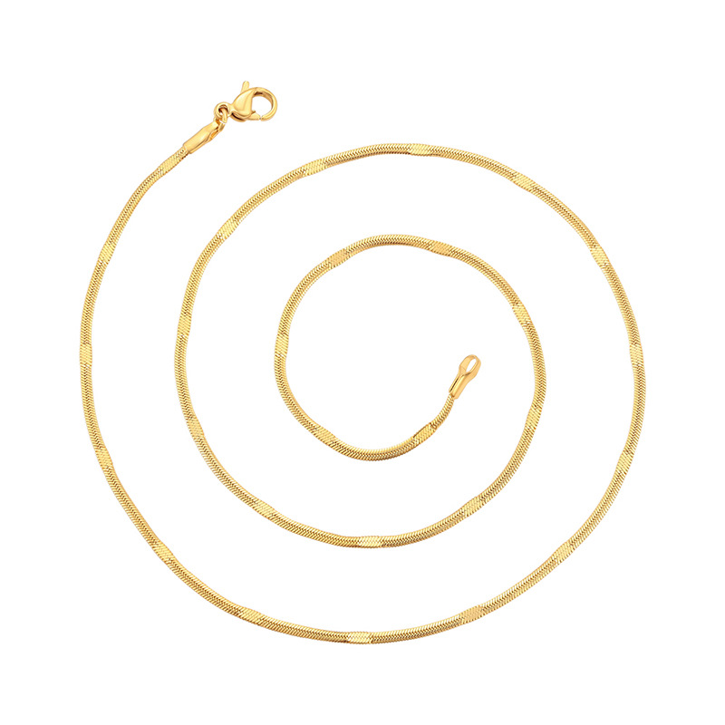 Xuping estilo simple temperamento de acero inoxidable 24k collar de color diario fácil de usar lujo ligero cadenas de calidad cadena clavícula para mujeres image 6