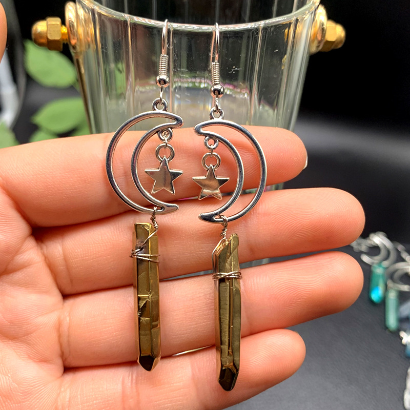 Retro Star Moon Alloy Womenu0027S Drop Earrings 1 Pair