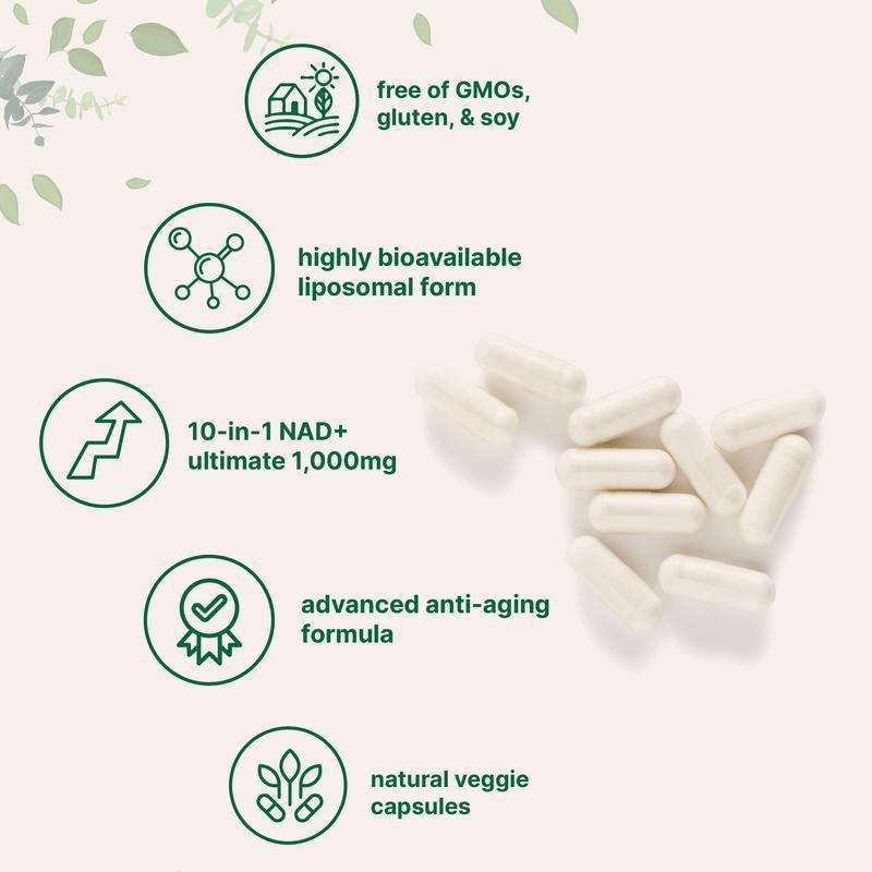 现货包邮TK亚马逊跨境爆款60粒NAD+胶囊liposomal NAD+源工厂直销|undefined
