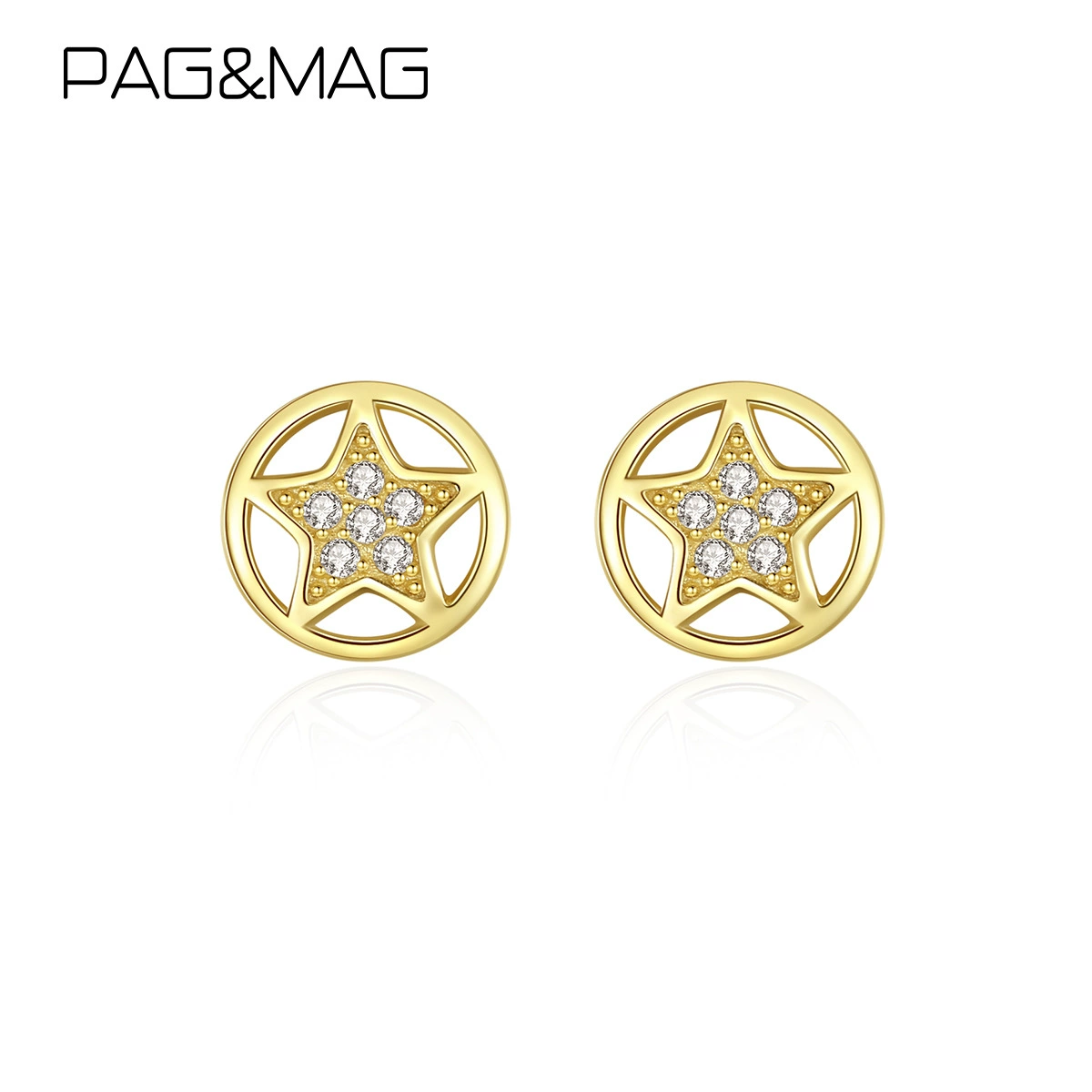 Серьги PAG&MAG, универсальные с цирконием, модный аксессуар, серебро 925 пробы
