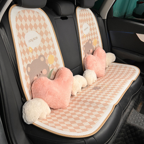 Car seat cushion summer cartoon cute seat cushion universal four seasons popular item rear seat three-piece set petite waist single piece