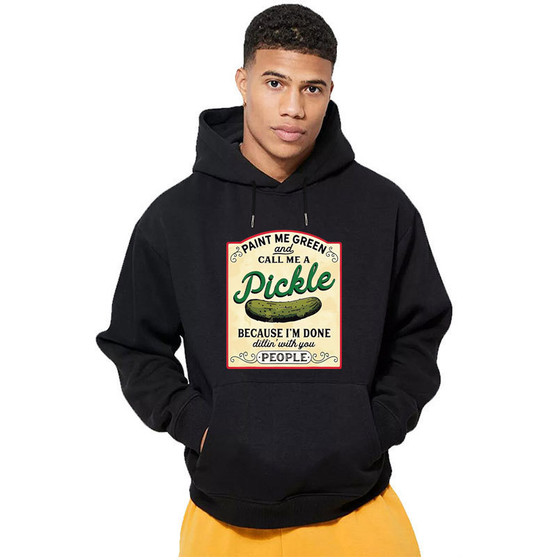 Intage Canned Pickles Canned pickle lazy hoodie loose men's and women's casual sports sweater