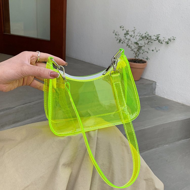 Foreign trade cross-border transparent bag for women, 2026 new trendy Korean style fashion jelly bag, popular stylish shoulder and underarm bag