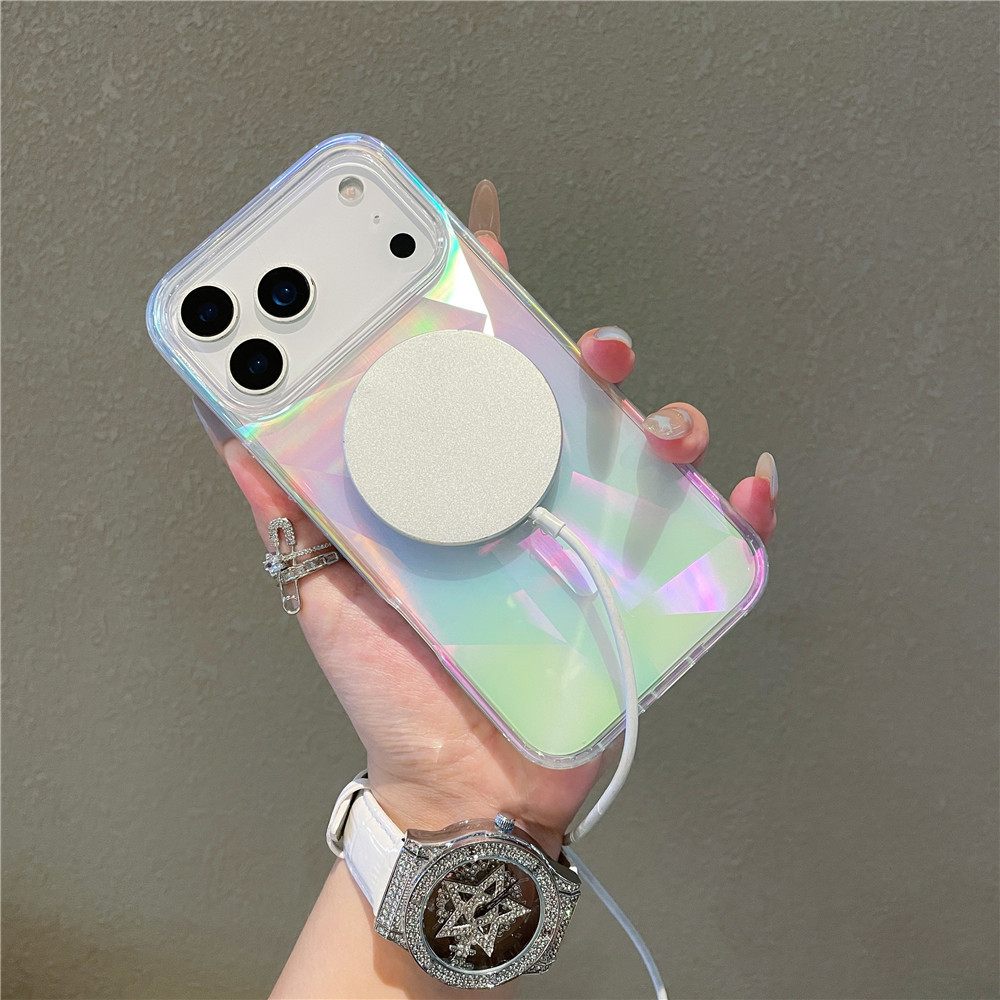 Magnetic Glitter Case For Iphone 17 Pro With Diamond Pattern_voghion.com