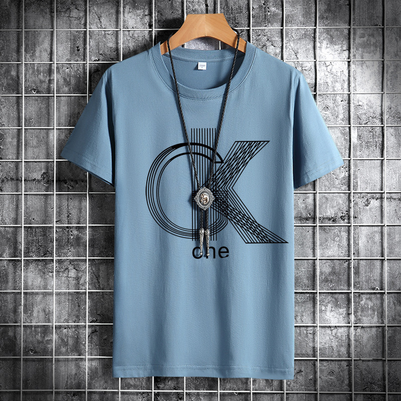 Camiseta de hombre de manga corta 2022 nueva pareja de verano algodón superior cuello redondo suelta estudiante media manga camiseta camisa de fondo