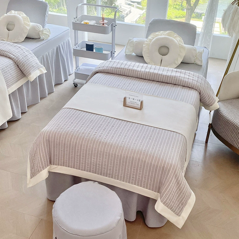 2025 стильный комплект постельного белья из четырех предметов для салона красоты, простыни для массажа и шампуня, простой дизайн