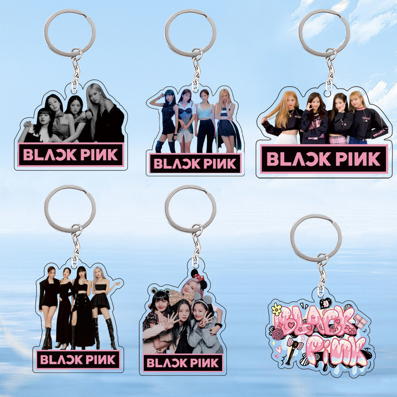 BLACKPINK Girls Group Acrylic Keychain Jewelry Small Pendant Gift Should Aid Peripheral Animation Customization