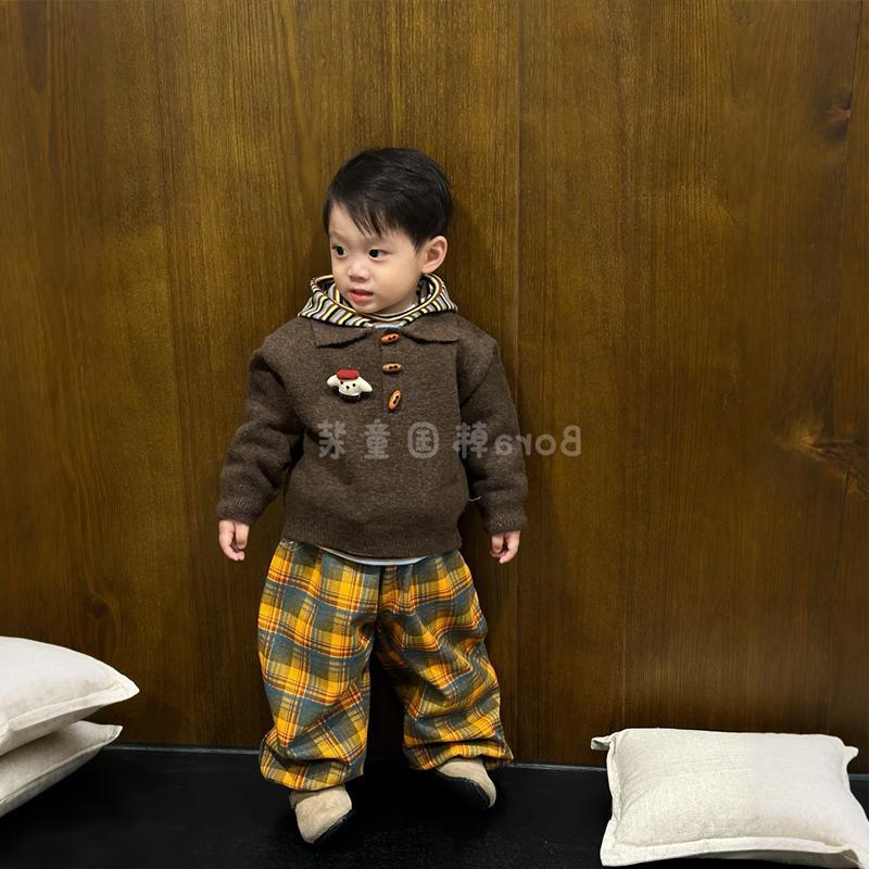 男童春秋装宝宝2025新款毛衣儿童洋气薄款针织衫女宝POLO打底衣服|undefined