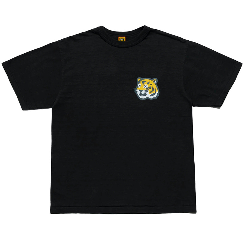 Camiseta de algodón con estampado de cabeza de tigre y dibujos animados de terciopelo para pareja_voghion.com