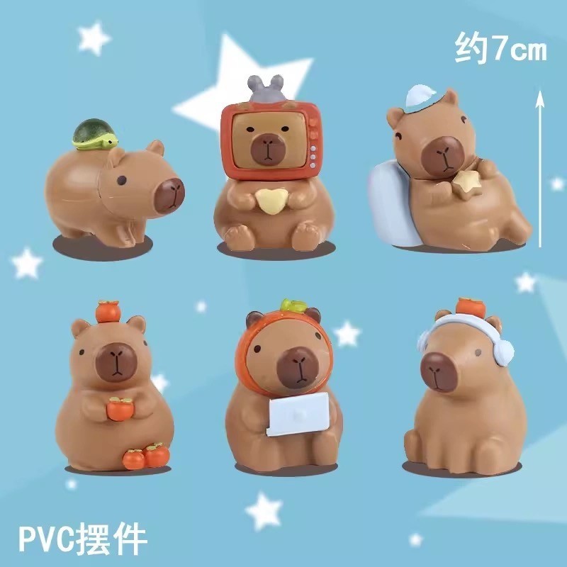 Decoración de pastel de cumpleaños para niños lindo conejillo de indias Kapibala decoración de marca para hornear postre vestido de mesa