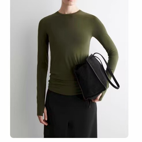 Cs Women's Slim Fit Round Neck Long Sleeve Finger Hole Bottoming Shirt T-Shirt 2025 Autumn New Product 1028327038