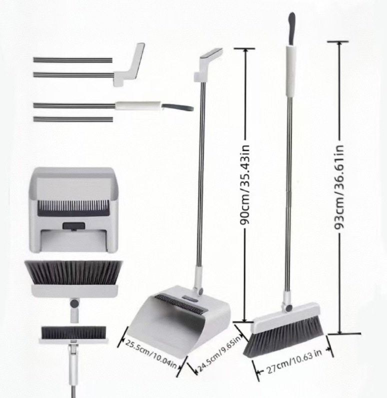 Broom And Dustpan Set 3-in-1 Multi-functional Floor Cleaning Kit_voghion.com