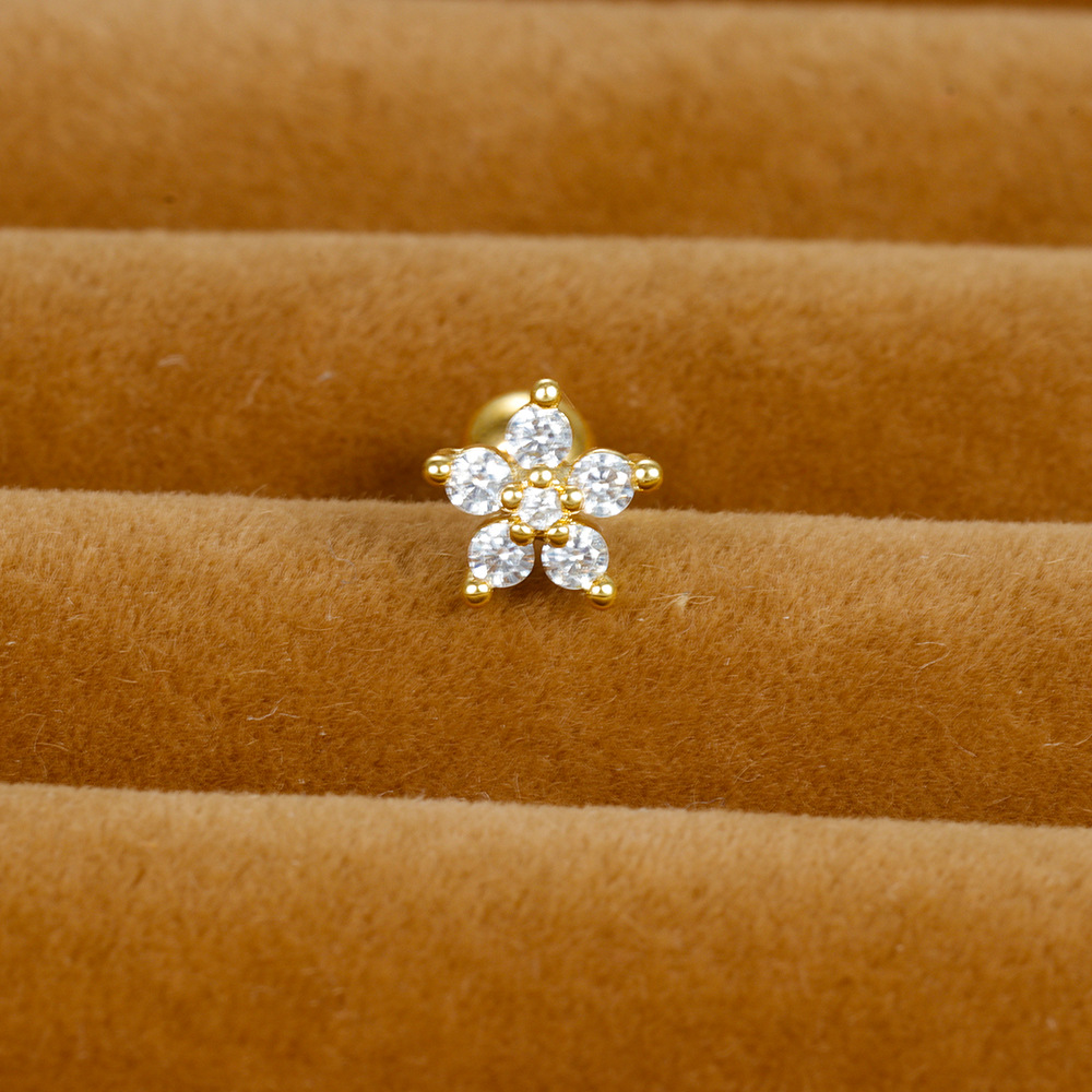 3g Weight Zircon Inlay Material Ear Studs Classification 1 Piece Quantity Daily, Street Occasion Stainless Steel Material Star, Heart Shape, Crown Pattern Women's Gender Plating, Inlay Design Simple Style Style 1 Piece Simple Style Star Heart Shape Crown Plating Inlay Stainless Steel Zircon Ear Studs 10