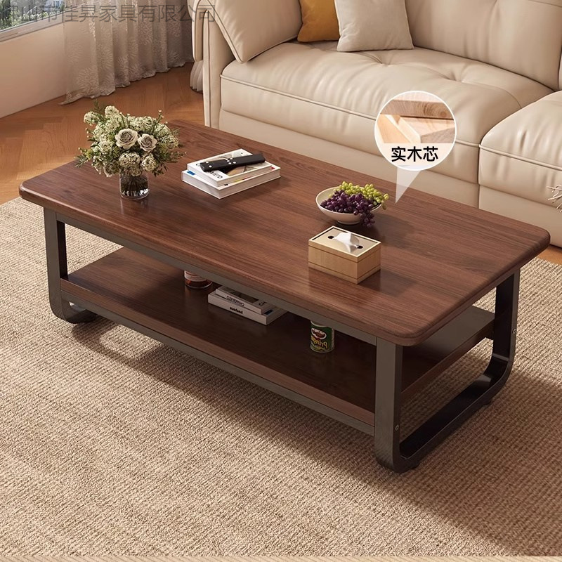 实木芯茶几小户型办公室会客泡茶桌简约现代客厅家用简易方形桌子